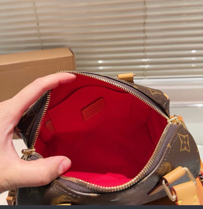 Chic Monogram Speedy 20 Handbag – Classic Brown Designer-Inspired