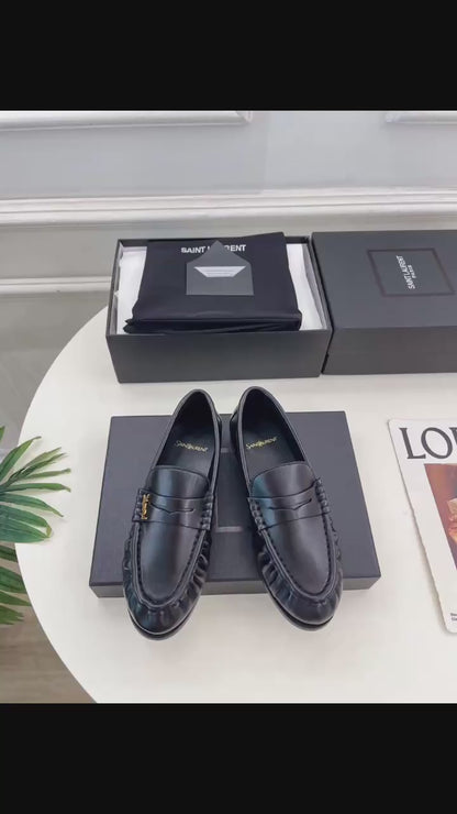 Men’s Classic Black Penny Loafers – Luxury Slip-On Dress & Casual Shoes
